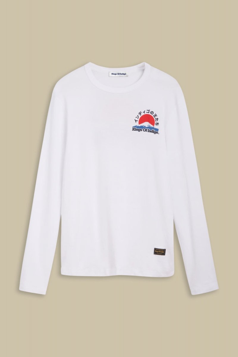 KINGS OF INDIGONezer L/S T-Shirt | White Mount FujiS