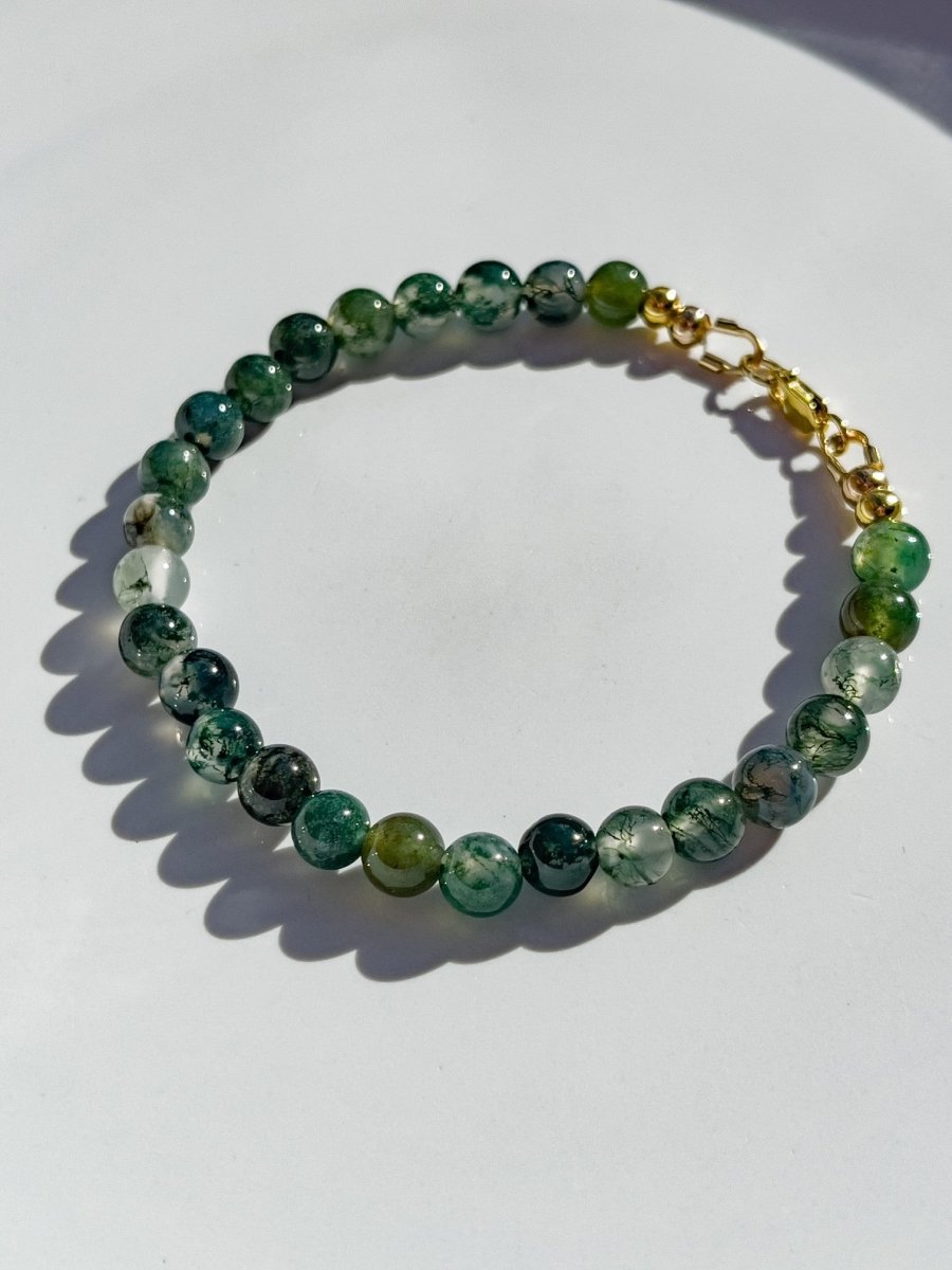 NAMAKA MADEGreen Moss Agate Bracelet Large