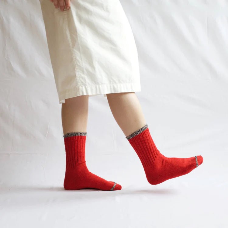 NISHIGUCHI KUTSUSHITABoston Silk/Cotton Sock | Red23-25 cm