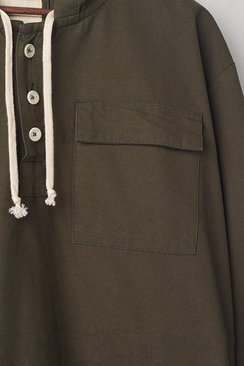 USKEES3012 Button Front Smock | Vine GreenS