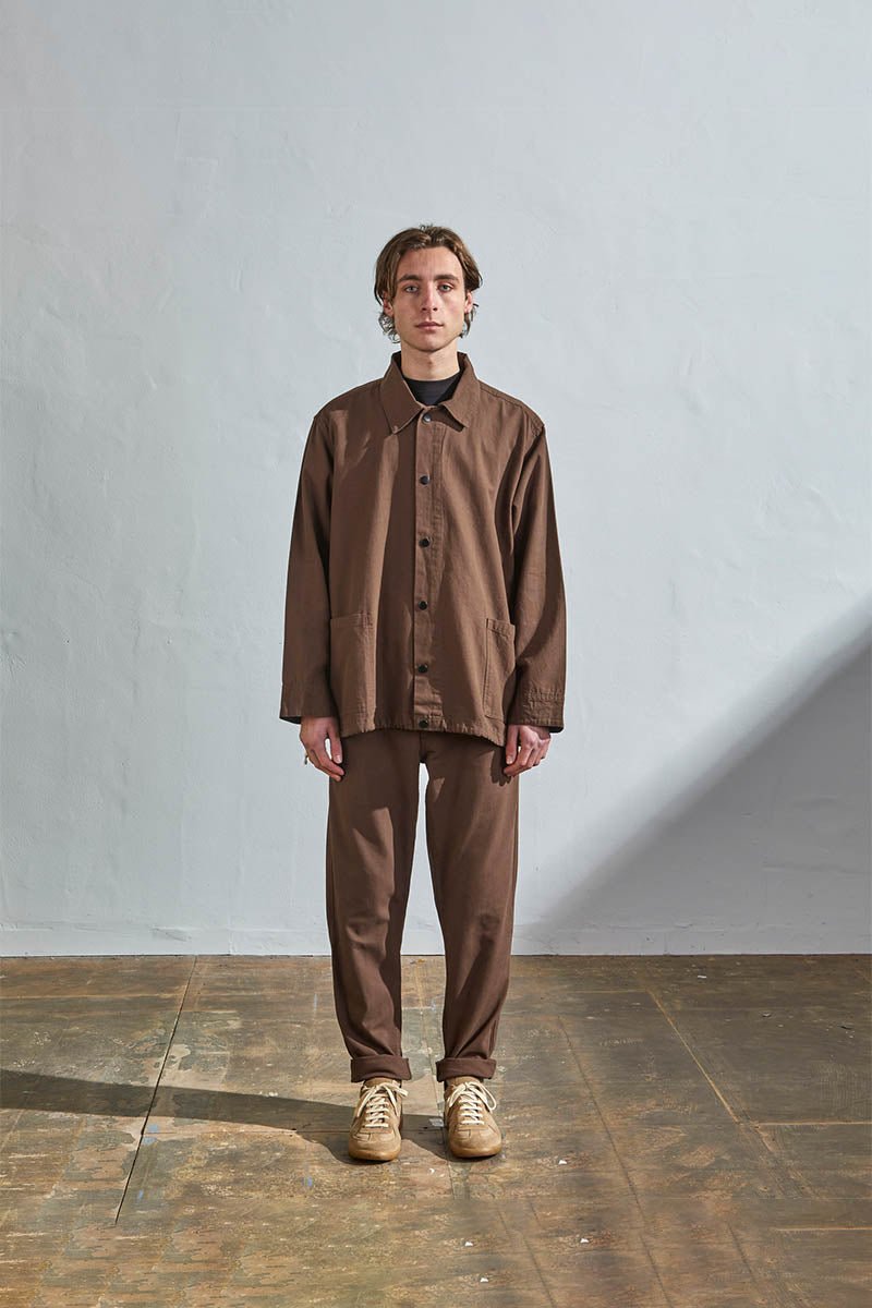 USKEES3013 Button Coach Jacket | ChocolateXS