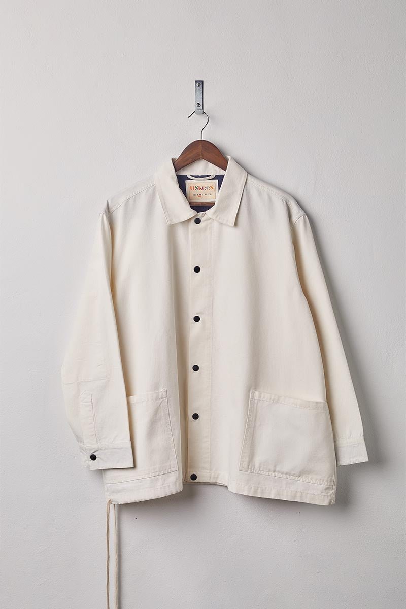 USKEES3013 Button Coach Jacket | CreamXS